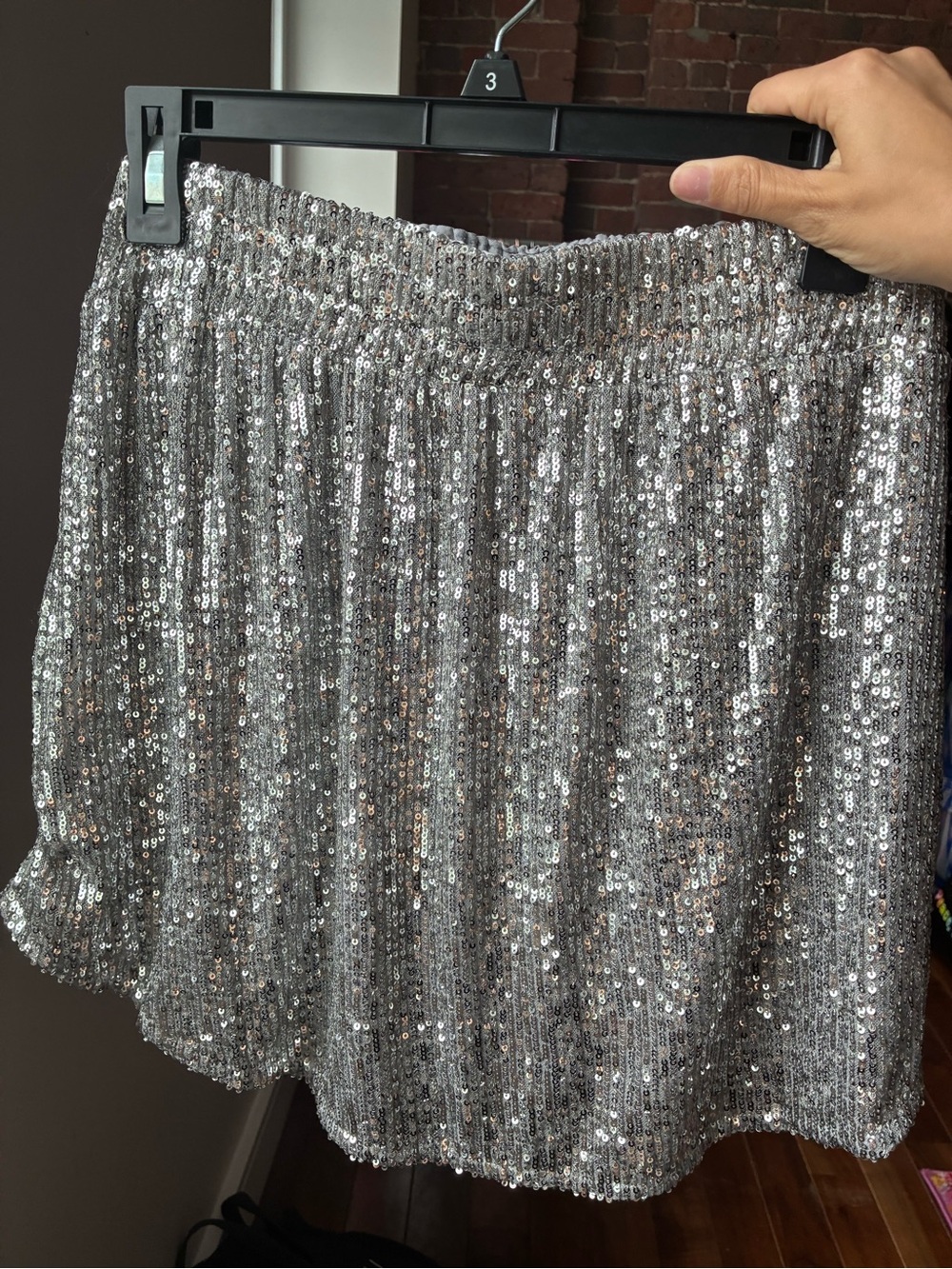 Free People Silver Sequin Women’s Skirt
